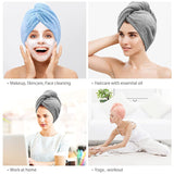 Microfiber Hair Towel Wrap Super Absorbent Twist Dry Hair Caps Bath Loop Fasten Salon Dry Hair Hat