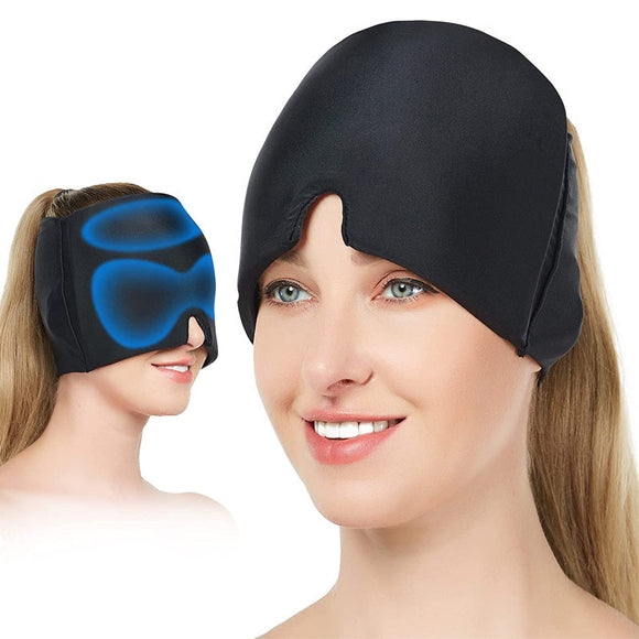 Migraine Relief Ice Head Wrap Headache Hat Cold Therapy Cap Eye Mask