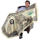 Million Dollar Fortune Blanket Flannel Plush Funny Carpet Home Indoors Camping