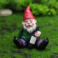 4pcs Mini Drunk Garden Gnomes Statue Set