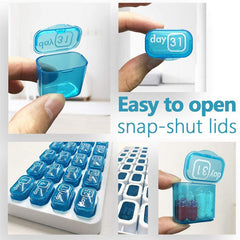 Monthly 31 compartments Day Pill Organizer Medicine Vitamin Holder Container