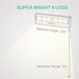 Motion Sensing 6-LED Closet Night Lights Battery Operated