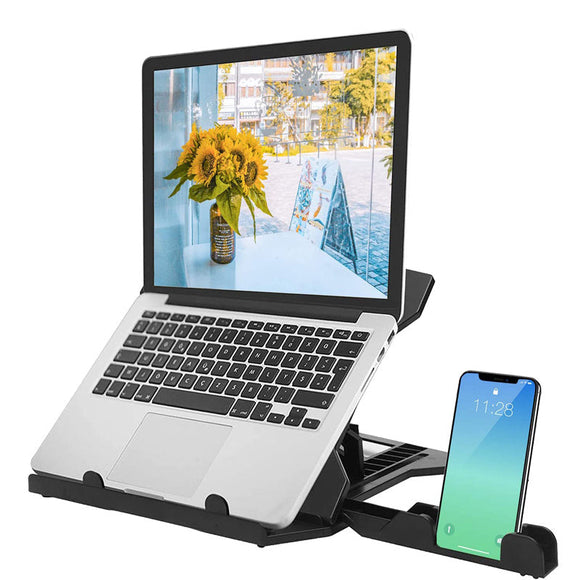 Multi-Angle Adjustable Laptop Stand with Phone Holder