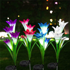 Multi-Color LED Lily Flower Solar Stake Lights