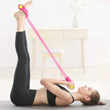 Multi-function 4-Tubes Fitness Resistance Band Exercise Pull Rope