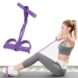 Multi-function 4-Tubes Fitness Resistance Band Exercise Pull Rope