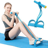 Multi-function 4-Tubes Fitness Resistance Band Exercise Pull Rope