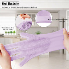 Multi-purpose Magic Silicone Dish Washing Scrubber Cleaning Gloves