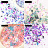 6 Boxes/Set Multi Shapes Nail Art Glitter Sequins DIY Holographic Nail Slices