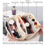 Multifunctional Travel Cosmetic Makeup Organizer Bag with Dividers