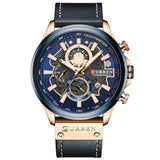 CURREN Fashion Sport Men Watch Luxury Military Leather Casual Chronograph Wristwatch