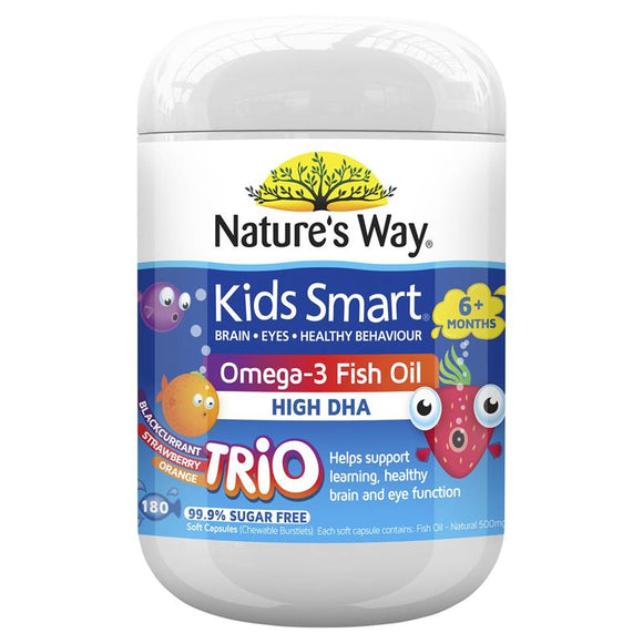 Nature's Way Kids Smart Omega-3 Fish Oil High DHA Trio 180s