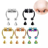 1Pc U Shaped Fake Piercing Nose Ring Alloy Nose Hoop Septum Rings