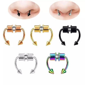 1Pc U Shaped Fake Piercing Nose Ring Alloy Nose Hoop Septum Rings