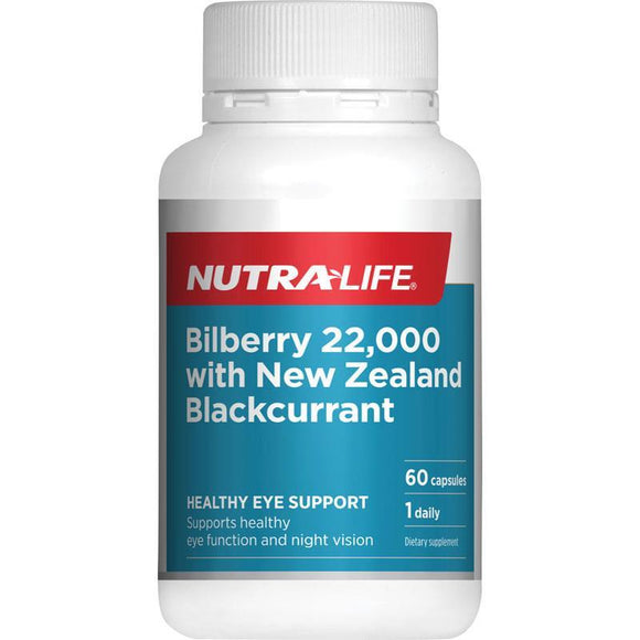Nutra-Life Bilberry 22000 Plus NZ Blackcurrant - 60 Capsules