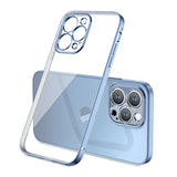 Plating Square Frame Crystal Clear Soft Protective Case For iPhone Series