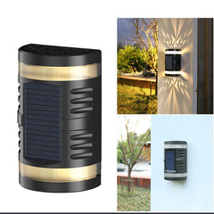 Outdoor Solar Powered LED Lamp Porch Cordless Scone Wall Light