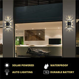 Outdoor Solar Powered LED Lamp Porch Cordless Scone Wall Light