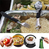 4 In 1 Outdoor Stainless Steel Spoon Folding Pocket Kits Home Picnic Hiking Travel Tools