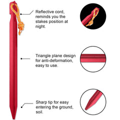 10PCS Outdoor Tent Stakes, Aluminum Camping Tent Ground Pegs