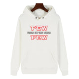 Funny Humor Print Hoodie Pew Pew Hooded Sweatshirt