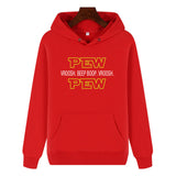 Funny Humor Print Hoodie Pew Pew Hooded Sweatshirt