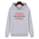 Funny Humor Print Hoodie Pew Pew Hooded Sweatshirt