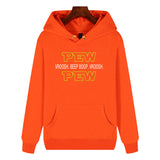 Funny Humor Print Hoodie Pew Pew Hooded Sweatshirt