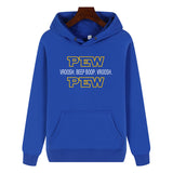 Funny Humor Print Hoodie Pew Pew Hooded Sweatshirt