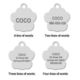 Paw Shape Personalized Dog Cat ID Tags Free Engraved Nameplate