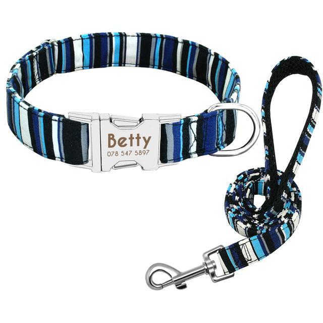 Personalized Nylon Print Dog Cat Puppy Tag Collar Engrave Nameplate ID
