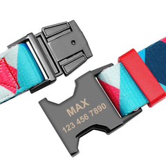 Personalized Nylon Print Dog Tag Collar Leash Engrave Nameplate ID