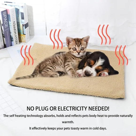 Pet Cat Self-Warming Heating Convertible Cuddle Bed Blanket