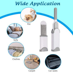 Pet Hair Fur Remover Brush Removal Tool Double Sided with Self Cleaning Base