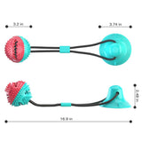 Pet Molar Dog Tug Rope Ball Chew Puppy Bite Toys Suction Cup