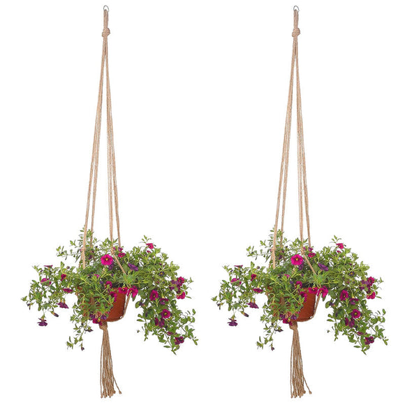 Plant Hanger Flower Basket Hemp Rope Net Pot Holder