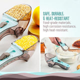 2pcs Adjustable Measuring Cups and Spoons Kitchen Plastic Scale Tablespoon