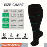 3 Pairs Plus Size Compression Socks Wide Calf for Men & Women