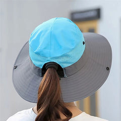 Ponytail Women's Summer Sun Bucket Hats