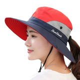 Ponytail Women's Summer Sun Bucket Hats