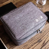 Portable Cable Power Battery Zipper Storage Organizer Cosmetic Bag