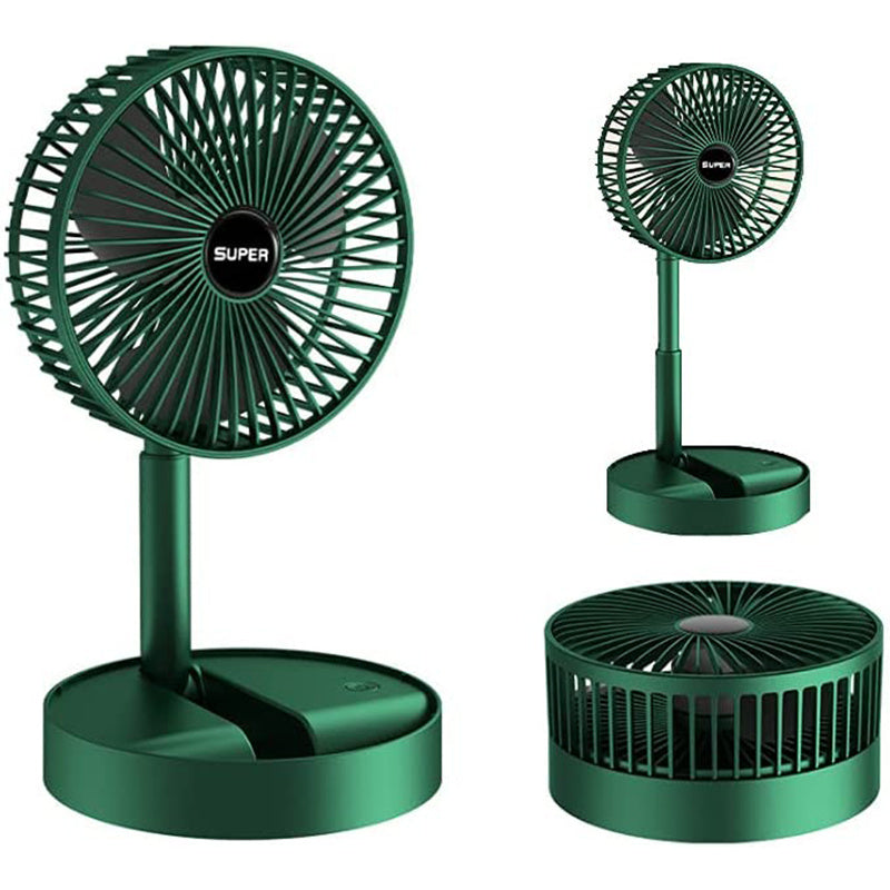 Portable Foldable Telescopic Fan 3-Speed Rotated USB Rechargeable Air Cooler