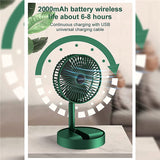 Portable Foldable Telescopic Fan 3-Speed Rotated USB Rechargeable Air Cooler