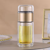 Double Wall Glass Water Bottles Tea Infuser Tea Separation Tumbler Cup