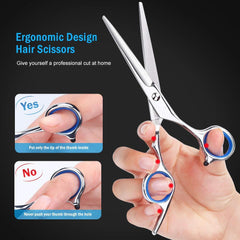 Hair Cutting Shears Hairdressing Scissors Kit for Barber Salon and Home