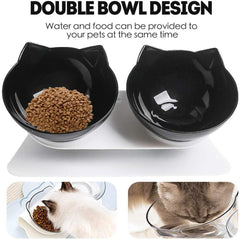 Raised Tilted Non-Slip Cat Food Bowls