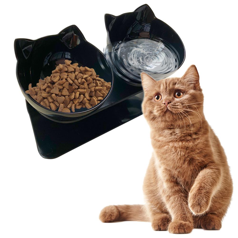 Raised Tilted Non-Slip Cat Food Bowls