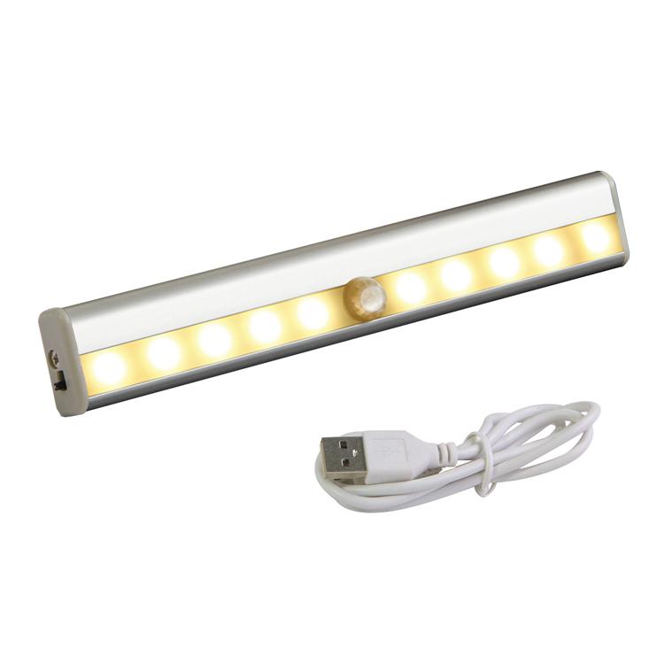 Rechargeable Motion Sensor 10-LED Night Lights for Closet Stairs Bathroom Steps