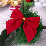12Pcs Christmas Bows Xmas Tree Bowknot Ornaments Decoration