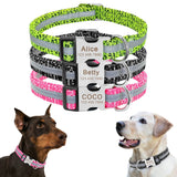 Reflective Personalized Nylon Dog Collar with Engrave Nameplate ID